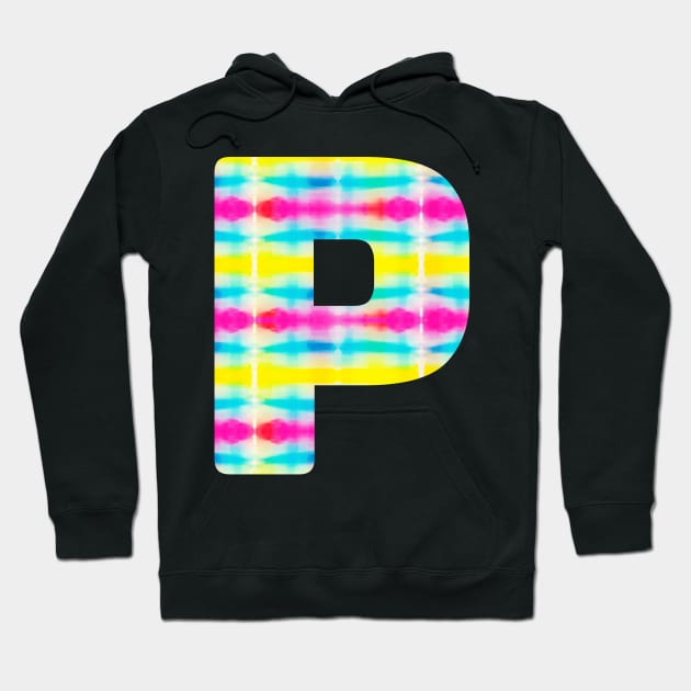 Tie Dye Alphabet P (Uppercase letter p), Letter P Hoodie by maro_00